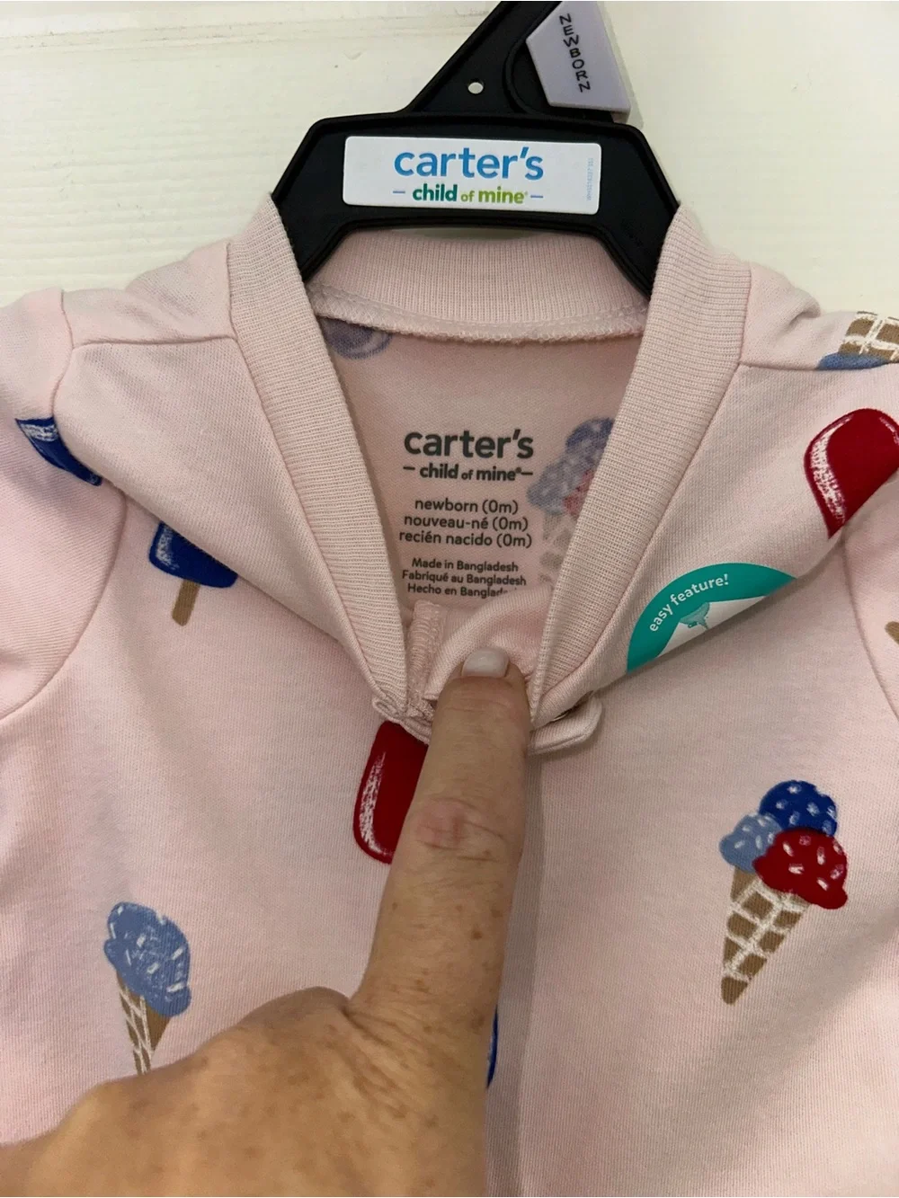 Carter's Pink Ice Cream & Popsicle Footed Pajamas